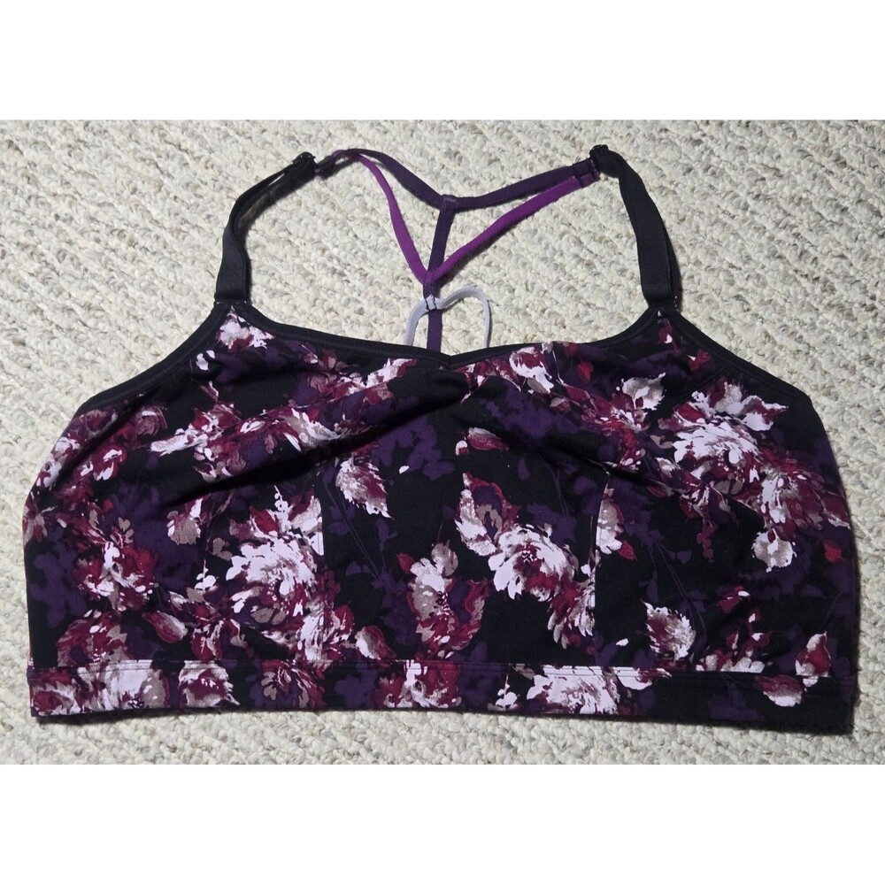 Livi Active Lane Bryant Strappy Back Sports Bra Wicking Low Impact Plus 26/28